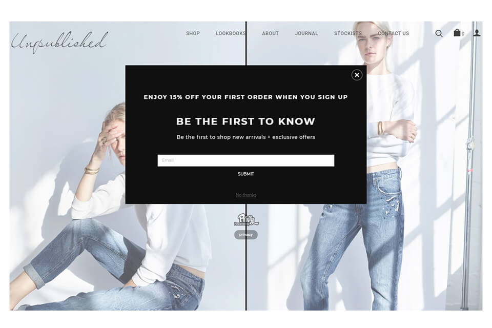 unpublished online lookbook