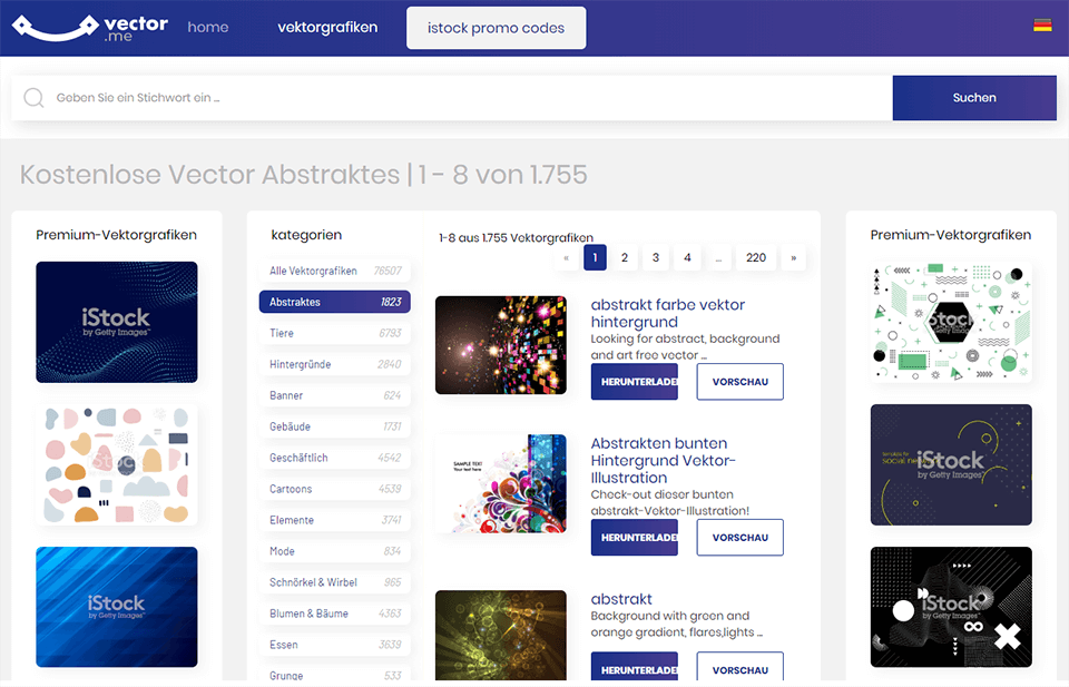 Interface von Vector me - beste kostenlose Vektorgrafik