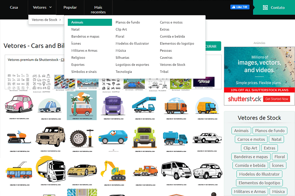 Vector Portal melhor interface de sites de vetores gratis