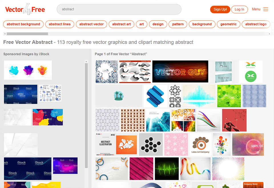 Interface von Vector4free - beste kostenlose Vektorgrafik
