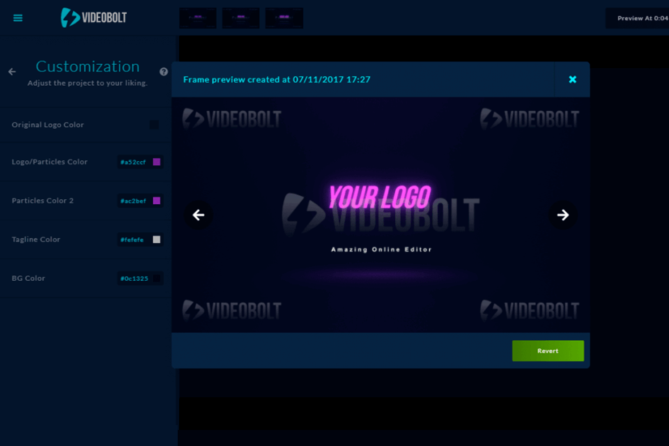 videobolt software automatic frame previews