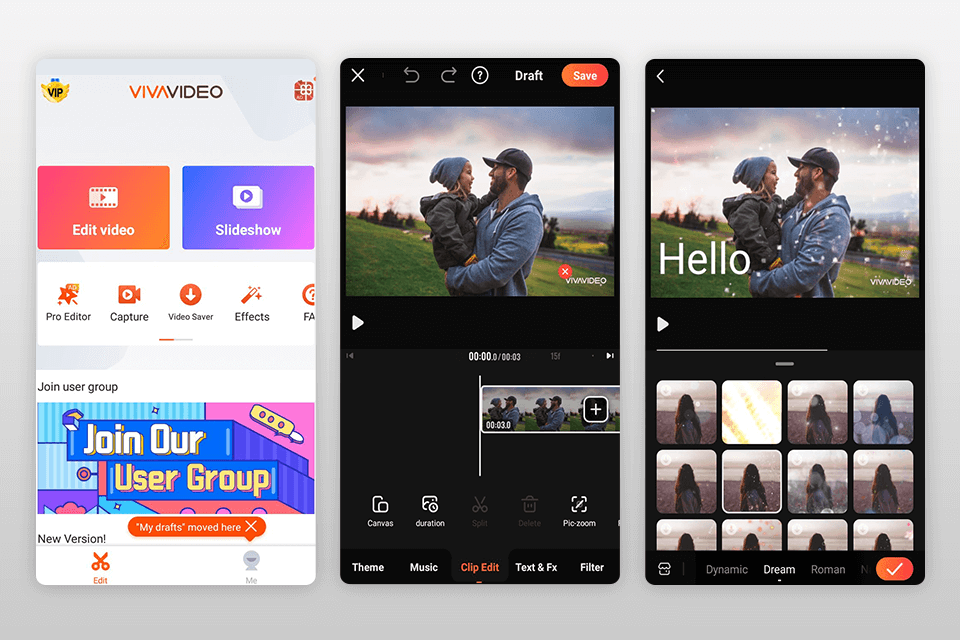 vivavideo video editor for android interface