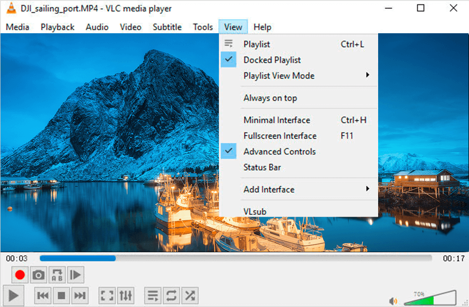 vlc video splitter interface