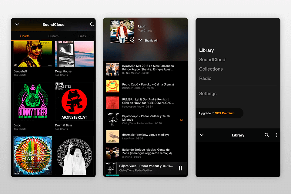 vox best music player for iphone interface
