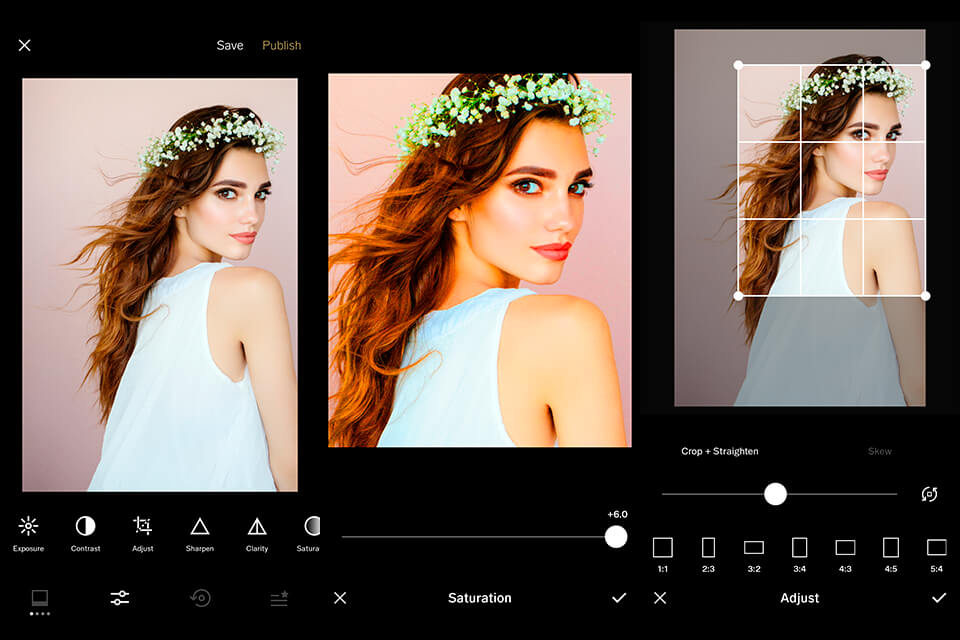 vsco selfie app screen