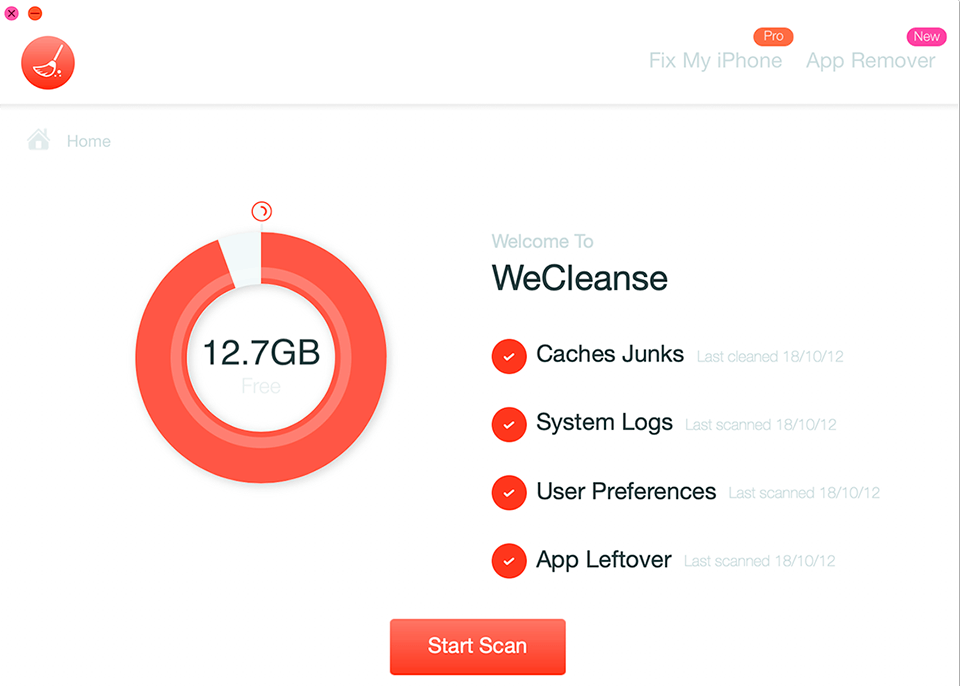 wecleanse minicreo software interface