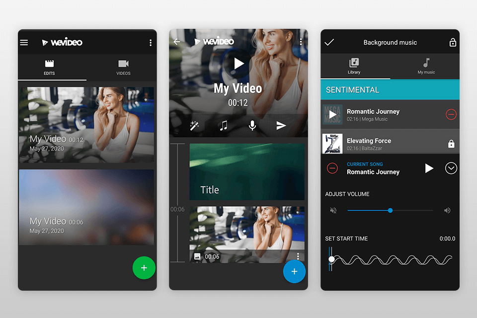 wevideo video editor for android interface