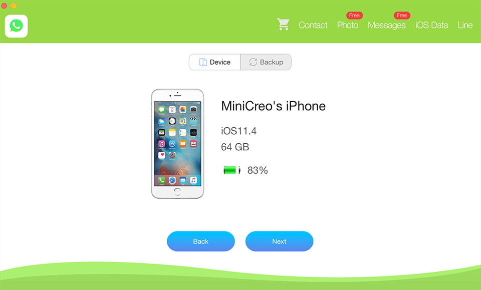 whatsapp message recovery minicreo software interface