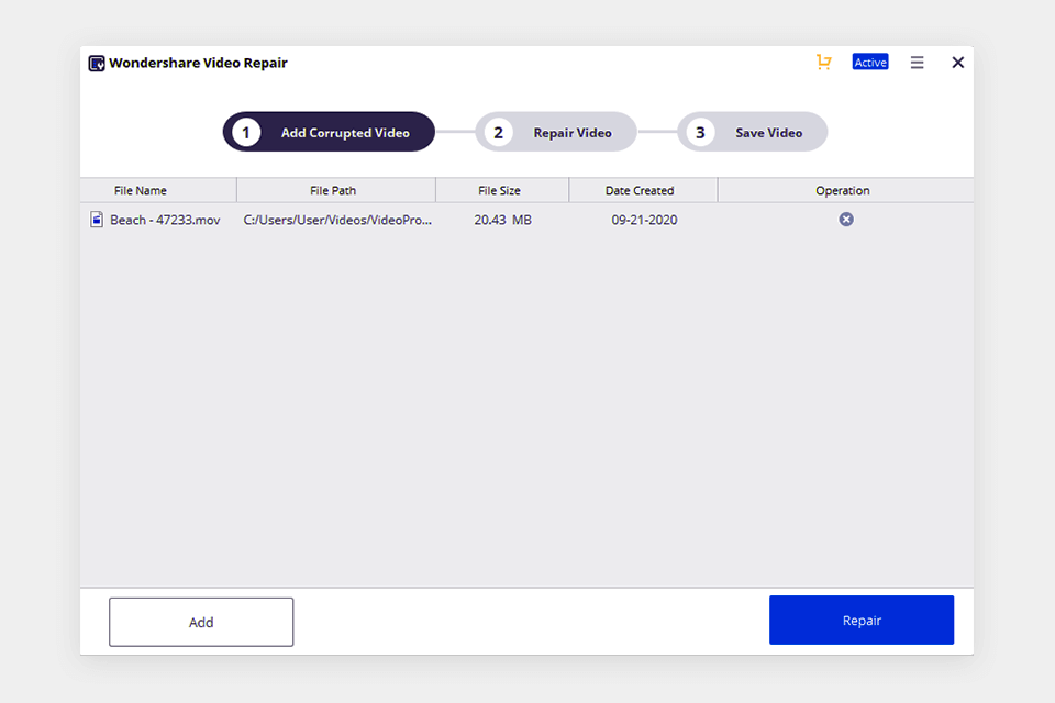wondershare video repairing