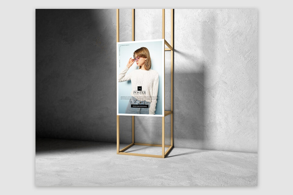 wooden frame poster mockup