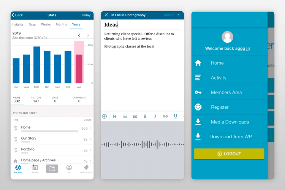 wordpress photography business app