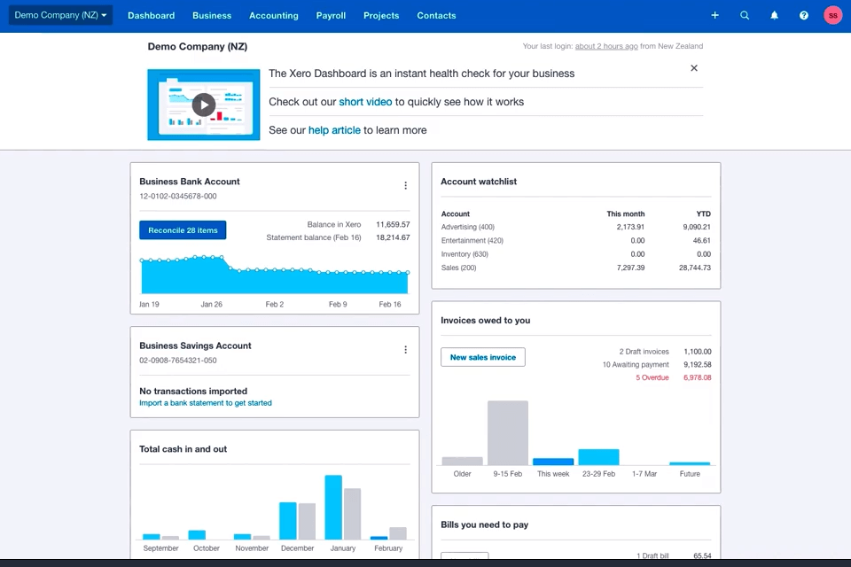 xero best accounting software for medium sized business interface