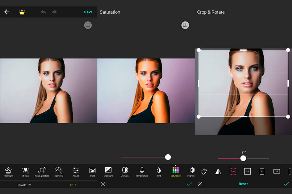 youcam perfectselfie شاشة التطبيق