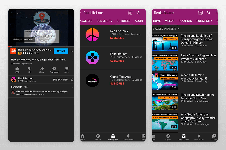 youtube virtual reality app for iphone interface