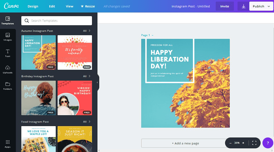 canva interface
