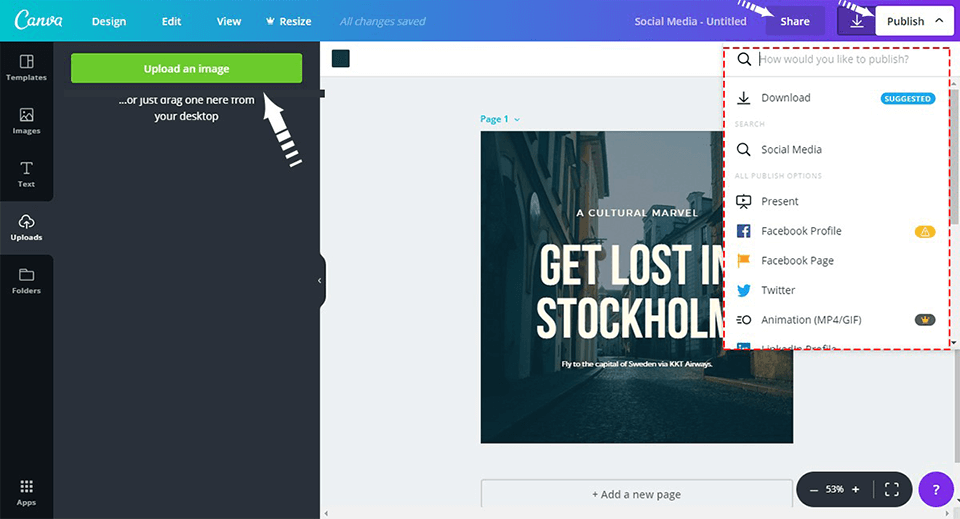 canva interface network