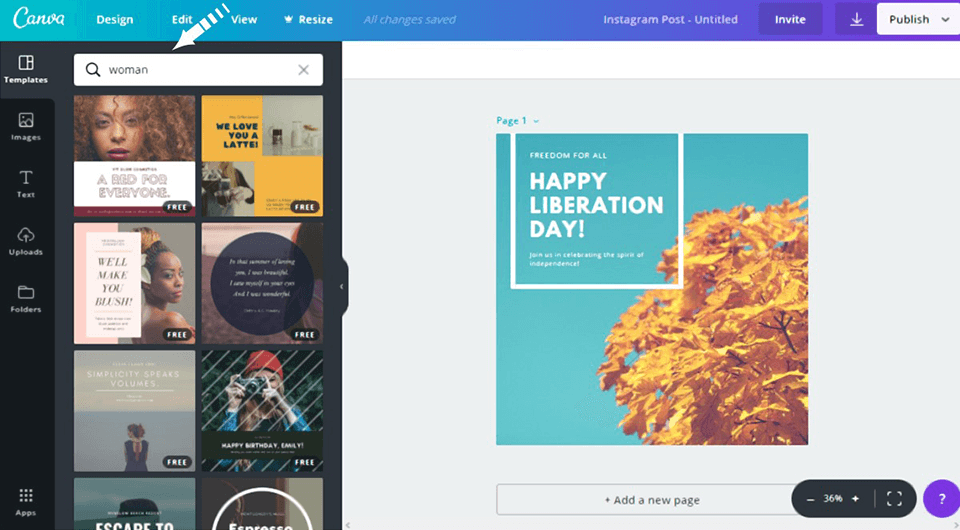 canva interface