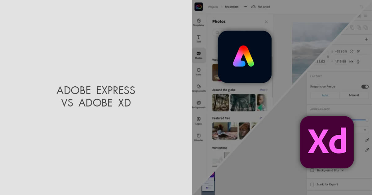 مقارنة بين برنامج Adobe Express مقابل Adobe XD لتصميم UI UX