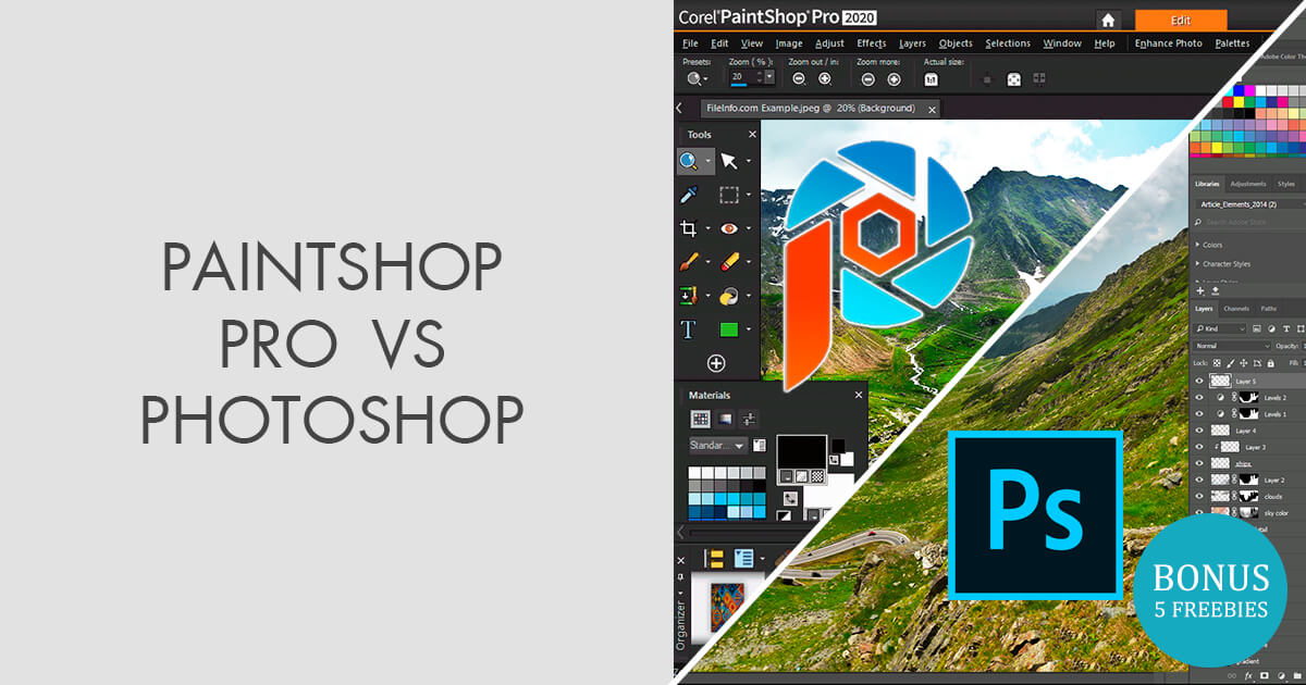 corel paintshop vs adobe photoshop free download