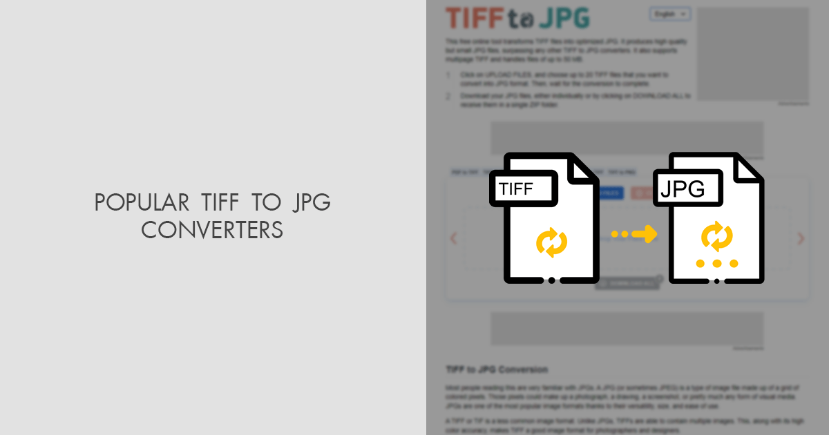 TIFF to JPG Converter Software and Online Tools