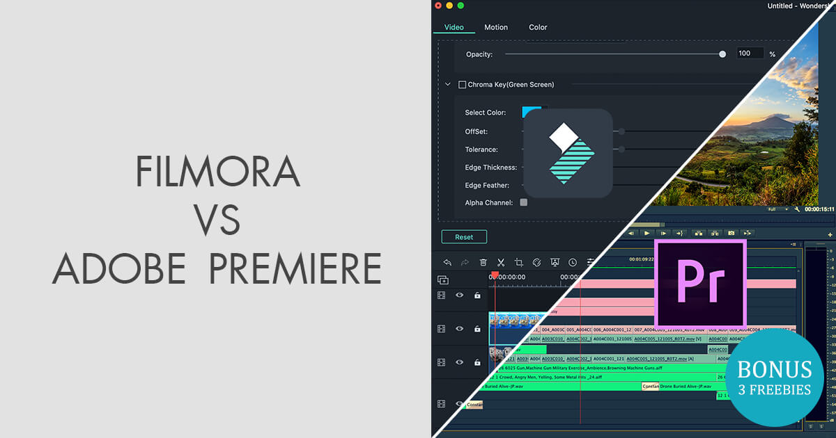 Filmora 9 store vs premiere