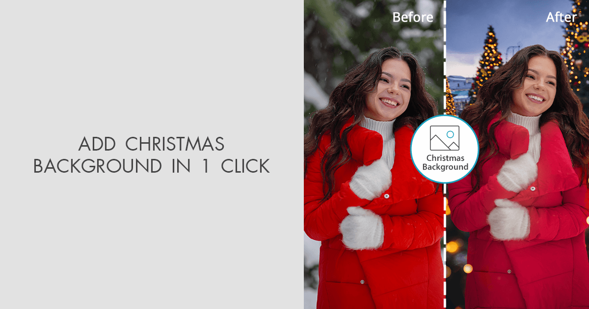 Add Christmas Background to Photo [FREE]