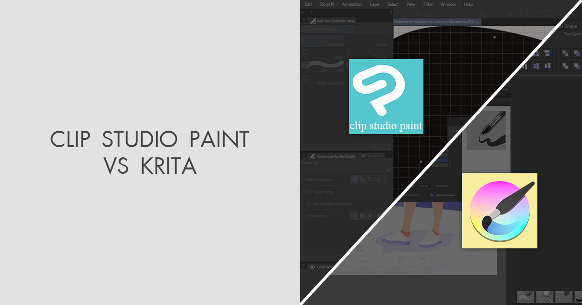 clip studio paint vs krita vs photoshop digital painting