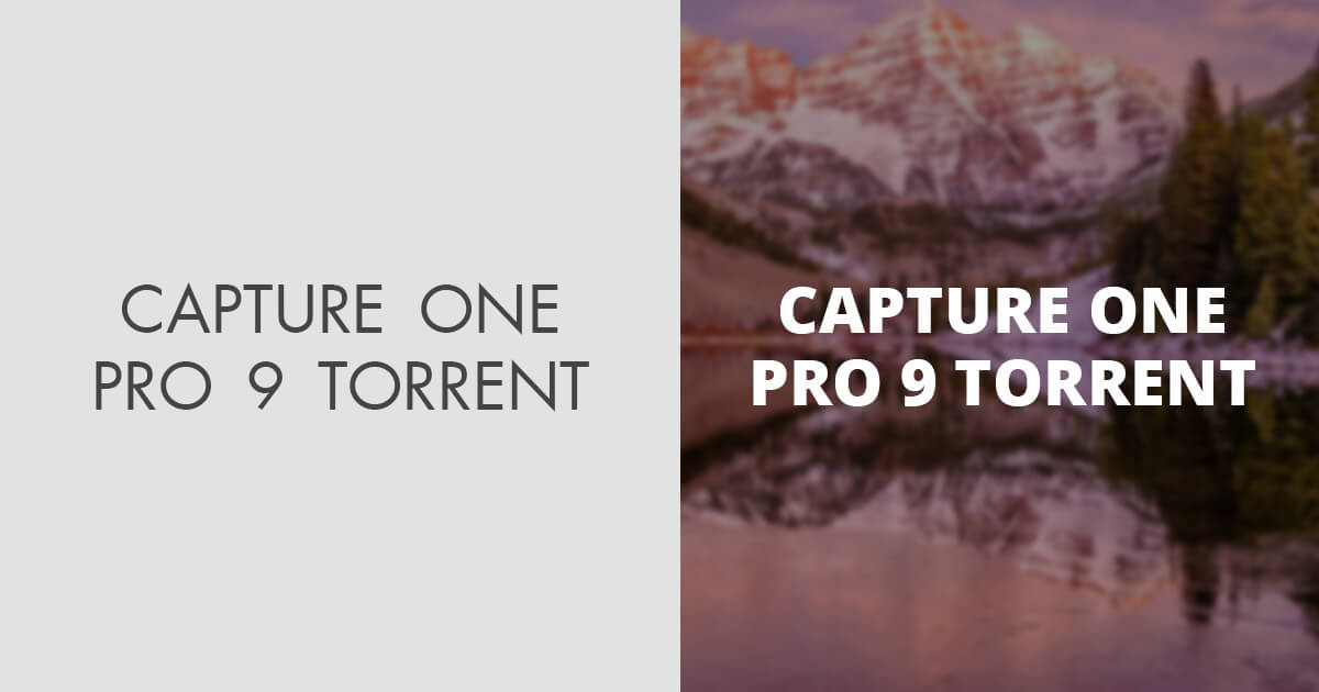 capture one pro 9 torrent