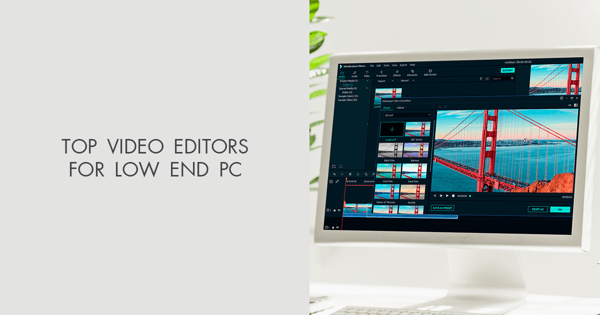 best video editor for low end pc without watermark