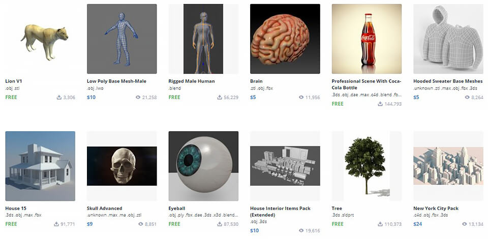 Top 55 Sites for Free 3D Models
