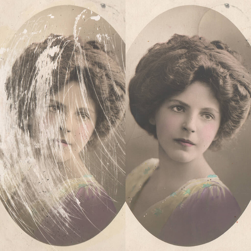 Photo Restoration Retouching And Colorizing Severe Restoration