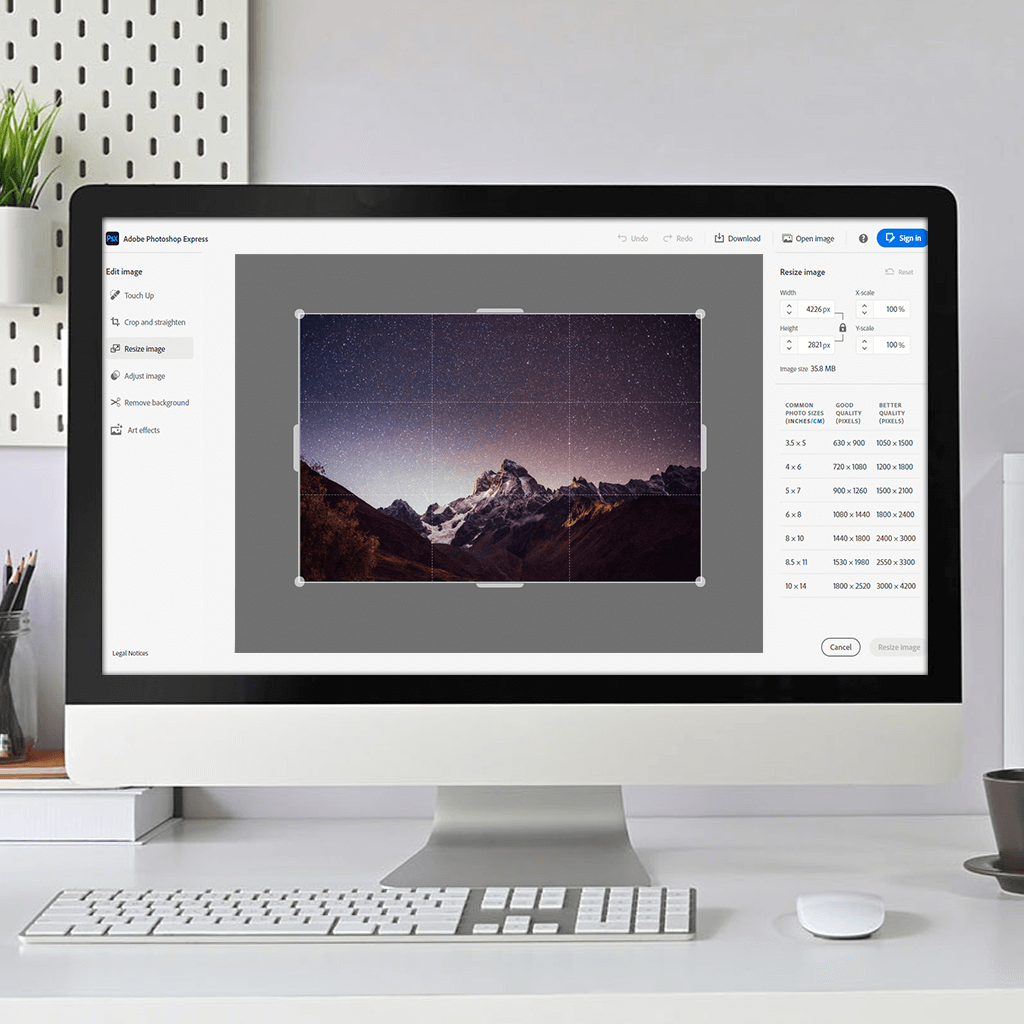 resize photos on mac pc