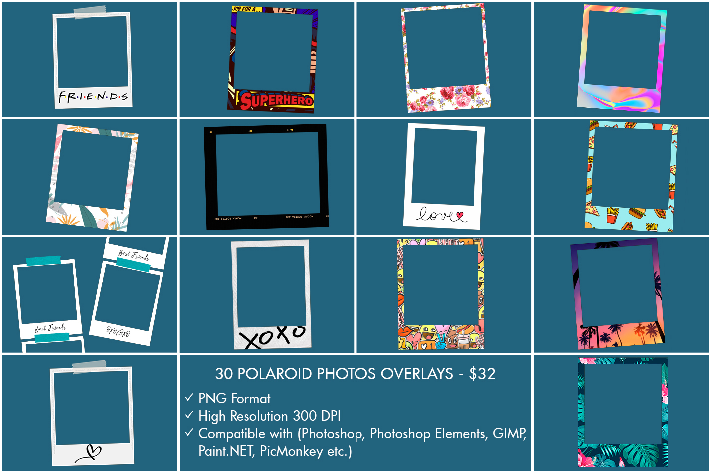 Polaroid Overlay Png Format Polaroid Overlay Photoshop Free Pack