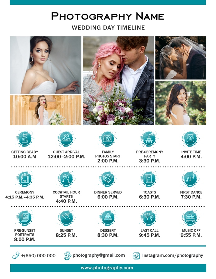 Useful Wedding Photography Timeline   3 Free Templates