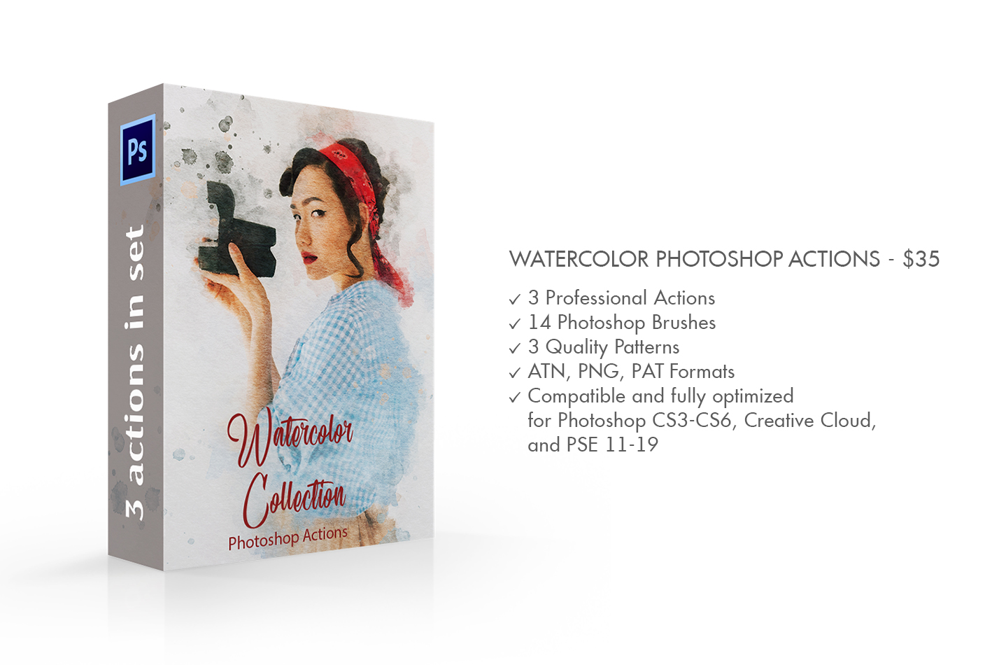 Watercolor Action Photoshop |3 Quality Watercolor Photoshop Actions