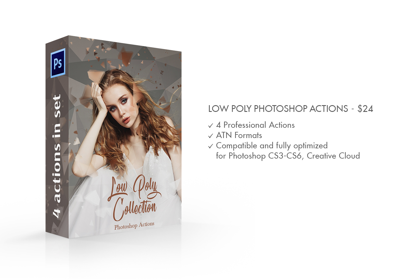 Low Poly Photoshop Actions – Complete Collection