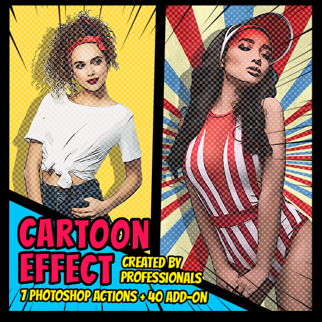 Cartoon Effect Photoshop Actions – 7 Professional Photoshop Actions
