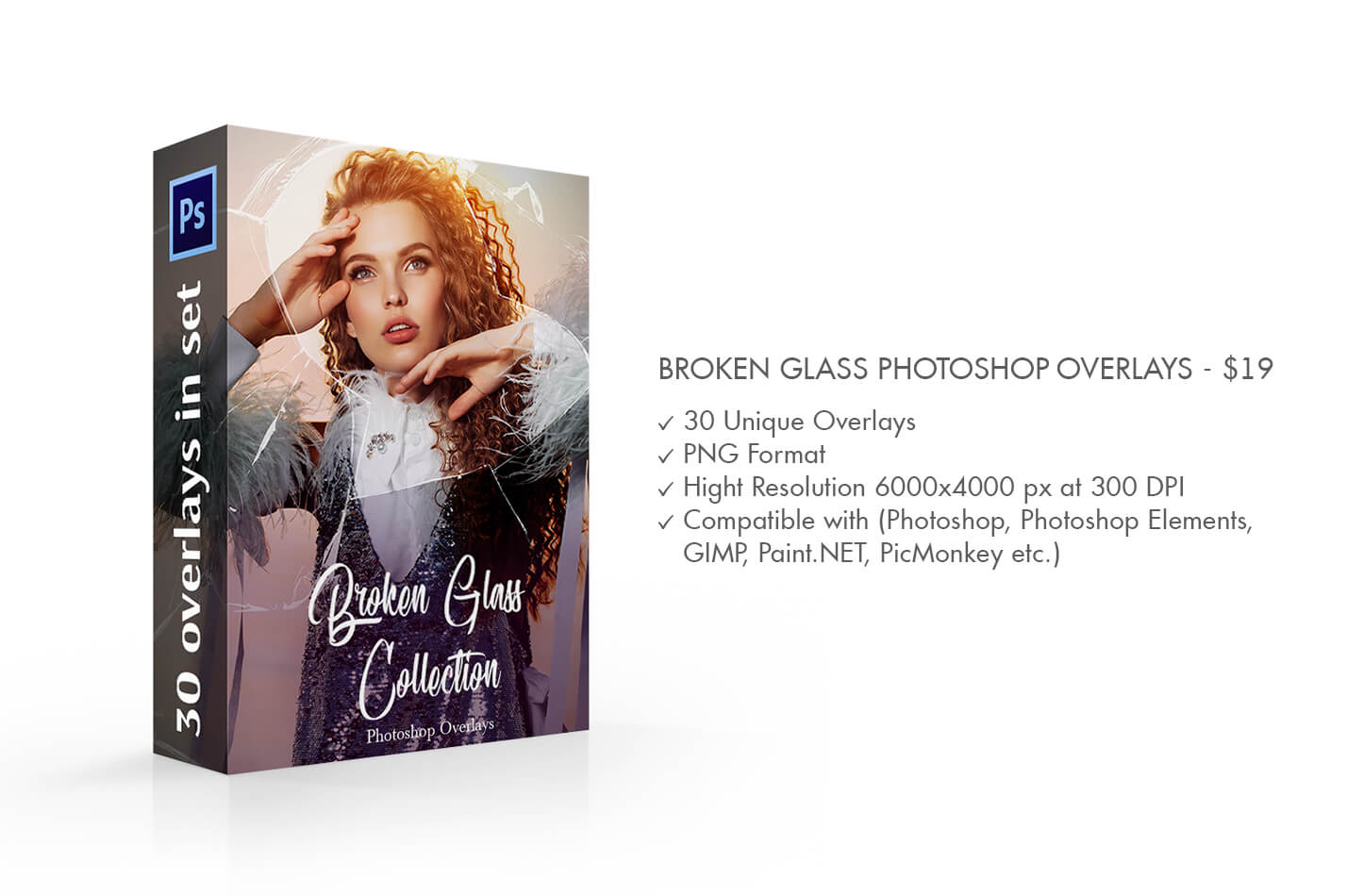 Broken Glass Photoshop Overlays