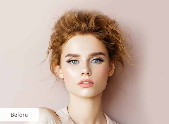 professional photo retouching raw image