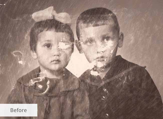 digital photo retouching services old image