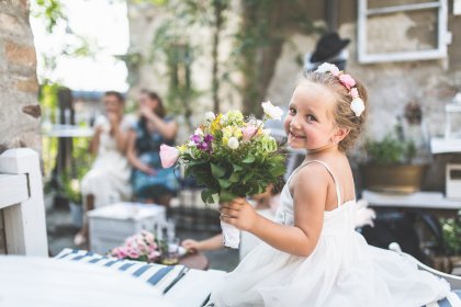 retouching before and after little girl in white dress