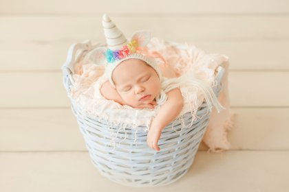 editing newborn photos in photoshop sleep baby unicorn