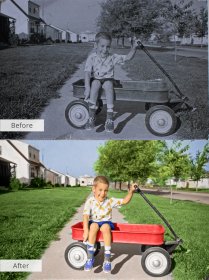digital photo restoration services portrait of a boy