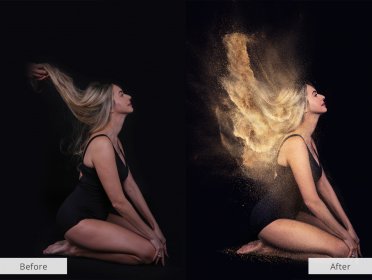 photo manipulation techniques girl on a dark background