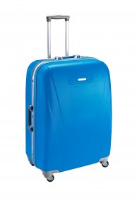 product photo retouching services blue suitcase