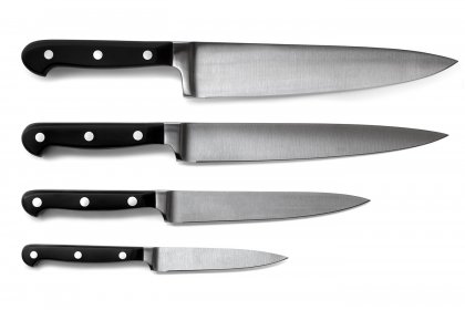 clipping path service knives on a white background