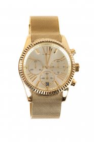 clipping path service gold watch on white background