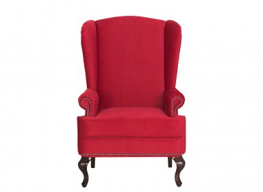 clipping path service red armchair on white background