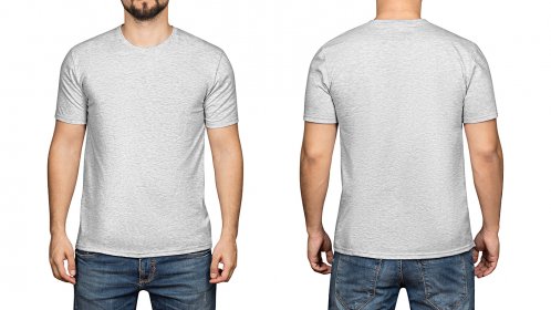 clipping path service t-shirt gray on a white background