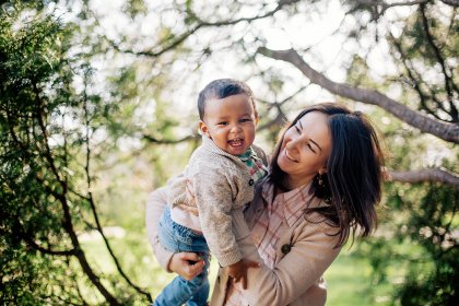 editing family portraits in photoshop mom baby nature